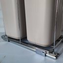 Ver imagem 3 de Lixeira Dupla Deslizante de Embutir Armário para Cozinha 10l Corrediça Tampa Basculante