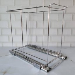 Lixeira Dupla Deslizante de Embutir Armário para Cozinha 10l Corrediça Tampa Basculante - 4