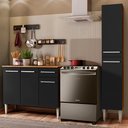 Ver imagem 1 de Armário de Cozinha Compacta 137cm Rustic/Preto Emilly Silver Madesa 01