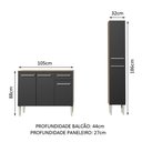 Ver imagem 4 de Armário de Cozinha Compacta 137cm Rustic/Preto Emilly Silver Madesa 01