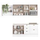 Ver imagem 7 de Cozinha Compacta 6 Peças Milla Pro 100% Mdf com Armário e Balcão Branco Carraro