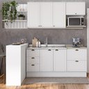 Ver imagem 1 de Cozinha Compacta 6 Peças Milla Pro 100% Mdf com Armário e Balcão Branco Carraro