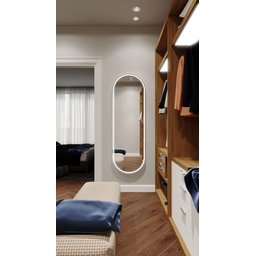 Espelho jateado Oval Iluminado com led quente - 60x150cm - 4