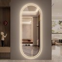 Ver imagem 1 de Espelho jateado Oval Iluminado com led quente - 60x150cm