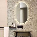 Ver imagem 2 de Espelho jateado Oval Iluminado com led quente - 60x150cm