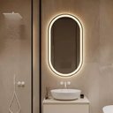 Ver imagem 3 de Espelho jateado Oval Iluminado com led quente - 60x150cm