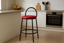 Ver imagem 1 de Banco Redondo de Aço com 44cm de Altura:vermelho