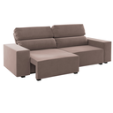 Ver imagem 2 de Estofado 3 Lugares Jersey Retratil e Reclinavel Veludo Rosa - Casa Giulia