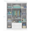 Ver imagem 4 de Kit Quarto Infantil Bebê Livia Cômoda 4 Gavetas e Guarda Roupa 4 Portas 2 Gavetas com Detalhe Branco