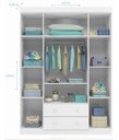Ver imagem 4 de Kit Quarto Infantil Bebê Livia Cômoda 4 Gavetas e Guarda Roupa 4 Portas 2 Gavetas com Detalhe Branco