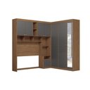 Ver imagem 4 de Quarto Modulado Casal Completo com Espelho 7 Portas 4 Gavetas Lugano Jatoba Grafite Santos Andirá