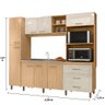 Cozinha Compacta Vitória Mapi Móveis 8 Portas 3 Gavetas - Amêndoa/Avelã - 3