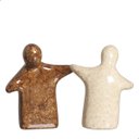 Ver imagem 2 de Escultura Decorativa de Cerâmica Sintonia Bege e Marrom Petra