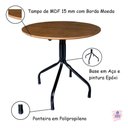 Ver imagem 3 de Kit 4 Mesas Moema 80x80 Imbuia Base Preta