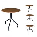 Ver imagem 1 de Kit 4 Mesas Moema 80x80 Imbuia Base Preta