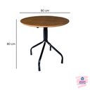 Ver imagem 4 de Kit 4 Mesas Moema 80x80 Imbuia Base Preta