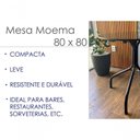 Ver imagem 5 de Kit 4 Mesas Moema 80x80 Imbuia Base Preta
