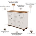 Ver imagem 5 de Cômoda para Quarto Closet 6 Gavetas 130cm Provençal Alegra S05 Off White Nogueira - Lyam Decor
