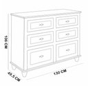 Ver imagem 6 de Cômoda para Quarto Closet 6 Gavetas 130cm Provençal Alegra S05 Off White Nogueira - Lyam Decor