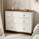 Ver imagem 1 de Cômoda para Quarto Closet 6 Gavetas 130cm Provençal Alegra S05 Off White Nogueira - Lyam Decor
