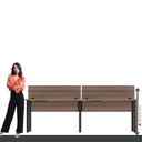 Ver imagem 5 de Plataforma Dupla Escrivaninha Tub Corporativa Light 4 Lugares 220cm Industrial Walnut e Preto