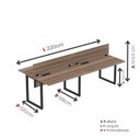 Ver imagem 4 de Plataforma Dupla Escrivaninha Tub Corporativa Light 4 Lugares 220cm Industrial Walnut e Preto
