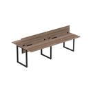 Ver imagem 6 de Plataforma Dupla Escrivaninha Tub Corporativa Light 4 Lugares 220cm Industrial Walnut e Preto