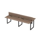 Ver imagem 3 de Plataforma Dupla Escrivaninha Tub Corporativa Light 4 Lugares 220cm Industrial Walnut e Preto