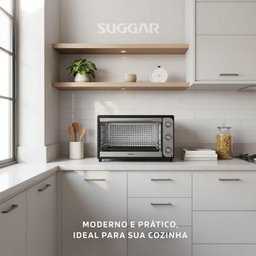 Forno Eletrico Suggar 60l Preto 220v - 6 Forno Eletrico Suggar 60l Preto 220v - 6