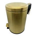 Ver imagem 3 de Kit Lixeira Fosca Dourada com Pedal e Escova Sanitaria Easy Fineza