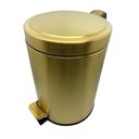 Ver imagem 2 de Kit Lixeira Fosca Dourada com Pedal e Escova Sanitaria Easy Fineza