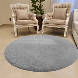 Tapete Redondo 2,00 x 2,00 Envio Rapido Cinza Casen - 3
