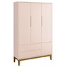 Jogo de Quarto para Bebê Completo 3 Portas Classic New Rosa Fosco com Madeira - Reller - 6