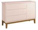 Ver imagem 4 de Jogo de Quarto para Bebê Completo 3 Portas Classic New Rosa Fosco com Madeira - Reller