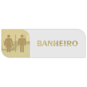 Placa de Porta Sinalização Banheiro Mdf Acrílico Jr Mdf