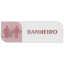 Placa de Porta Sinalização Banheiro Mdf Acrílico Jr Mdf - 6