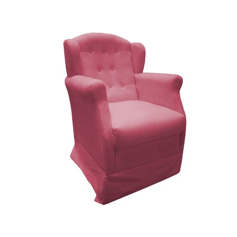 Poltrona Cadeira De Amamentação Com Balanço Manu Suede Rosa Mz Decor