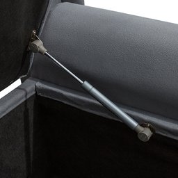 Divã Recamier Baú 1.30 para Cama de Casal Dubai Pávia Cinza - Lh Moveis - 9
