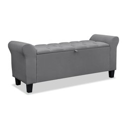 Divã Recamier Baú 1.30 para Cama de Casal Dubai Pávia Cinza - Lh Moveis - 10