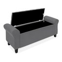 Ver imagem 2 de Divã Recamier Baú 1.30 para Cama de Casal Dubai Pávia Cinza - Lh Moveis