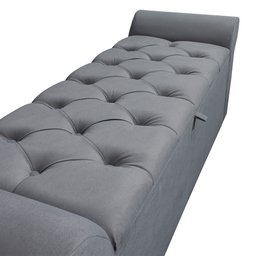 Divã Recamier Baú 1.30 para Cama de Casal Dubai Pávia Cinza - Lh Moveis - 8