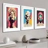 Kit 3 Quadros Grandes Music Art Pop 60x48cm:moldura Branca - 1