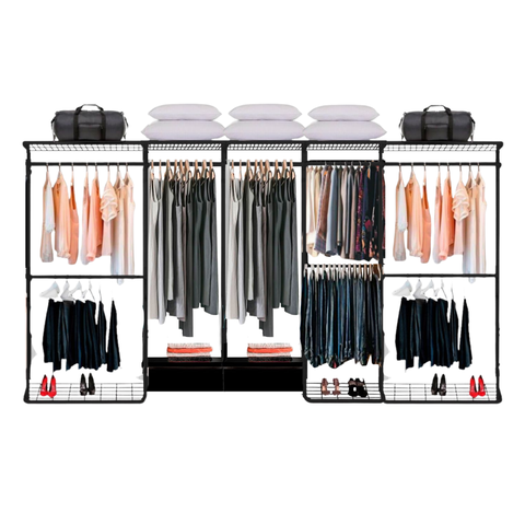 Closet Aramado - Linear Clr 371 com Gaveta - 3,70m - Preto