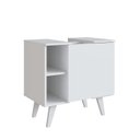 Ver imagem 2 de Conjunto Gabinete Coluna Porta Armário Espelho Banheiro Branco Slim B950
