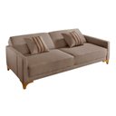 Ver imagem 2 de Sofa Cama para Sala de Estar 209cm x 84cm Luizi Marrom Avelã