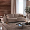 Ver imagem 1 de Sofa Cama para Sala de Estar 209cm x 84cm Luizi Marrom Avelã