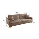 Ver imagem 3 de Sofa Cama para Sala de Estar 209cm x 84cm Luizi Marrom Avelã