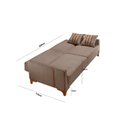 Ver imagem 4 de Sofa Cama para Sala de Estar 209cm x 84cm Luizi Marrom Avelã