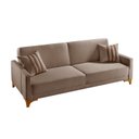Ver imagem 5 de Sofa Cama para Sala de Estar 209cm x 84cm Luizi Marrom Avelã