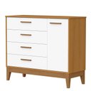 Ver imagem 3 de Guarda Roupa Infantil Flip 4 Portas com Cômoda Sapateira Infantil Flip Branco Acetinado Savana -